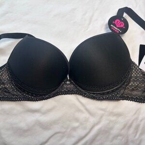 Passionata Black Lace plunging neckline Bra 34D NWT